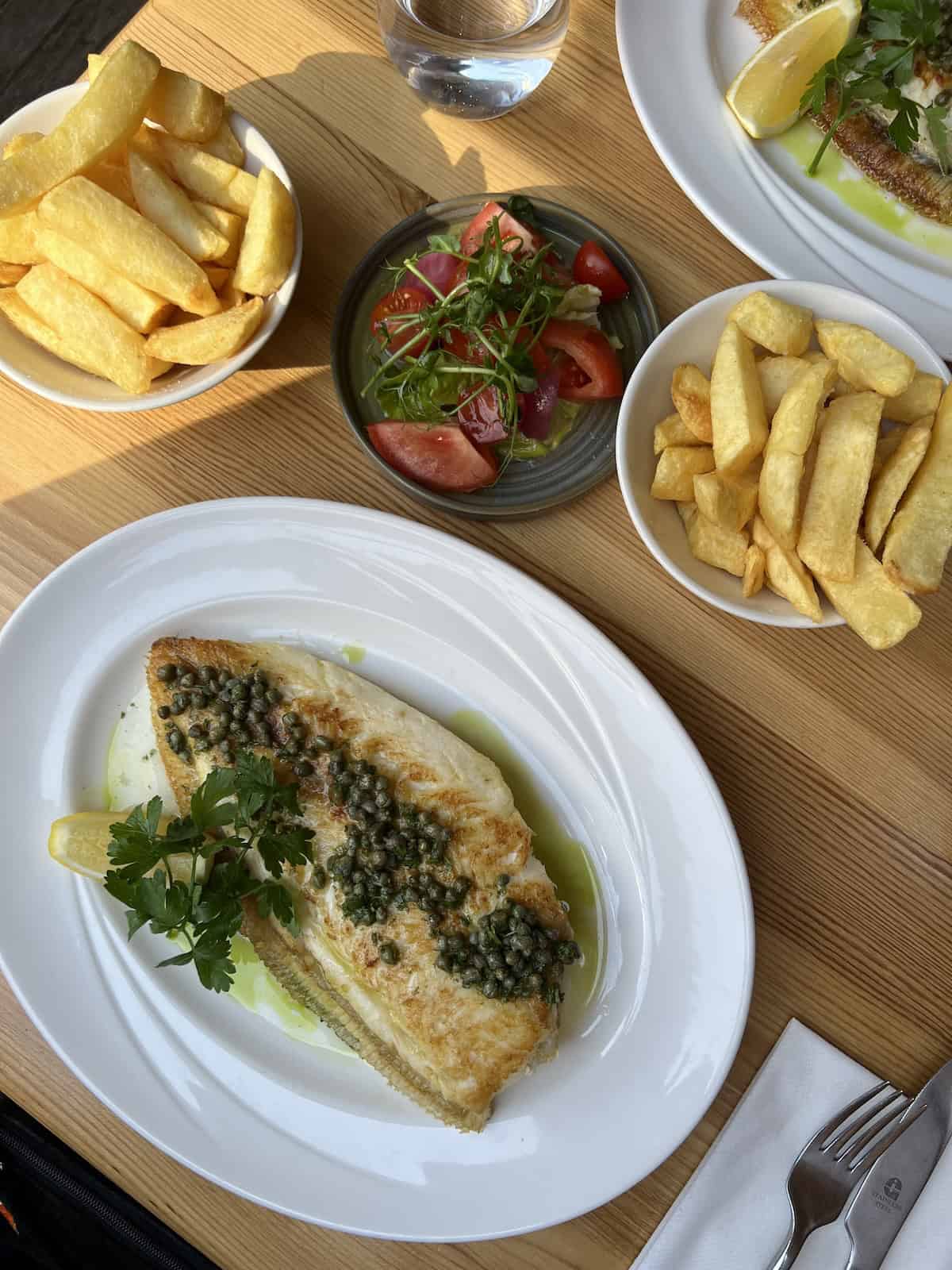 Fish at the Scallop Shell in Bath, UK.