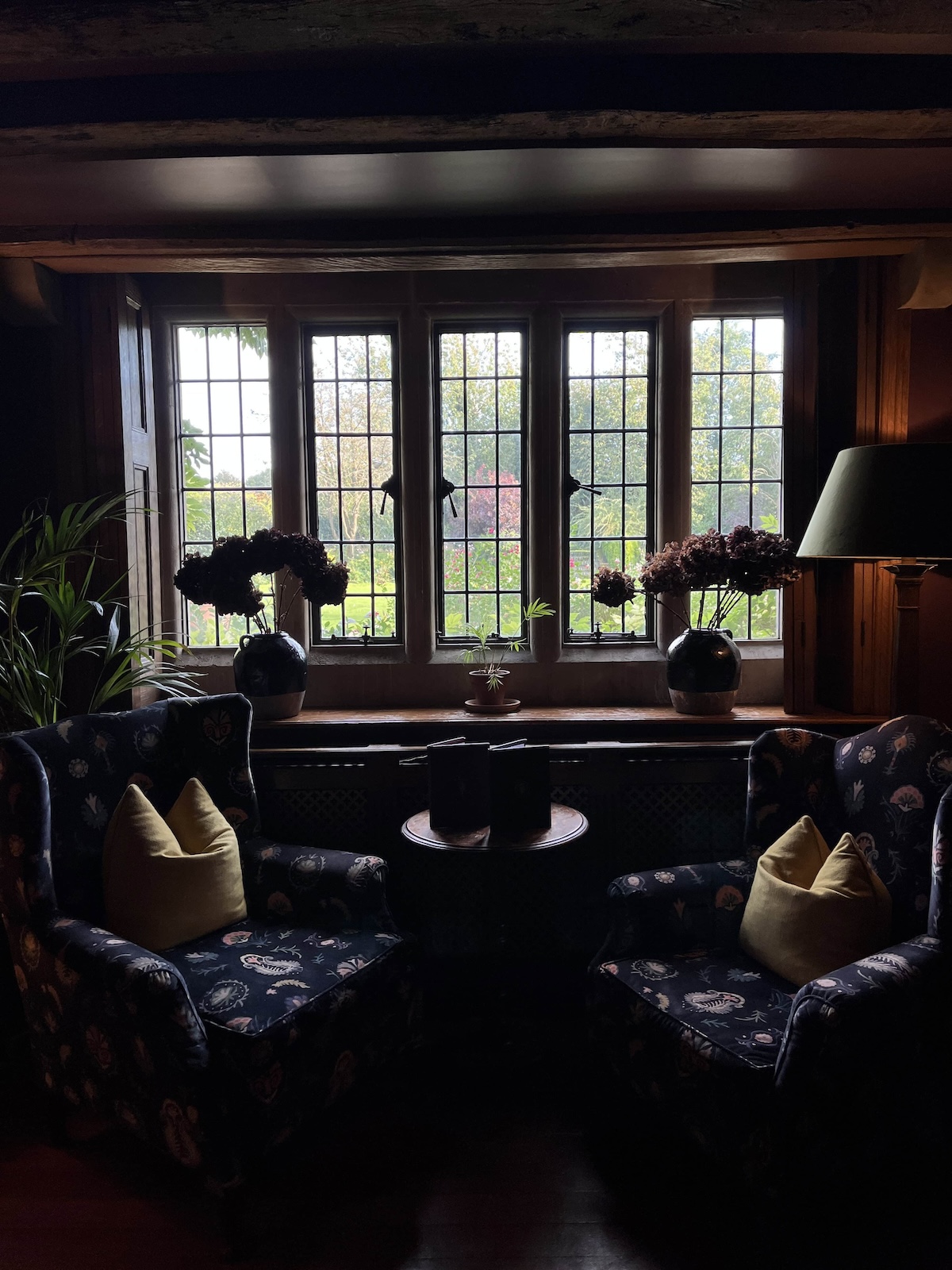 View from the lounge into the gardens.