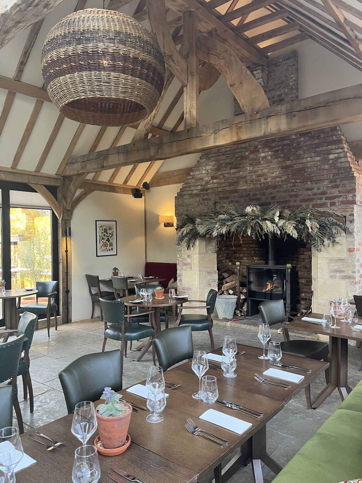 The restaurant at Boys Hall in Ashford.