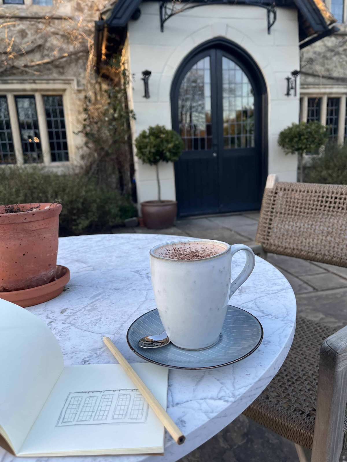 Hot chocolate at Boys Hall.