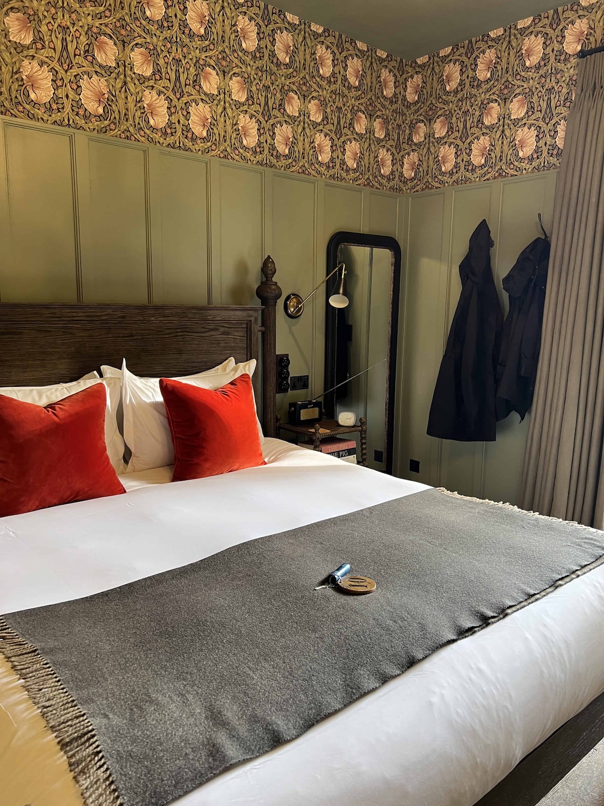Bedroom at the Pig at Bridge.