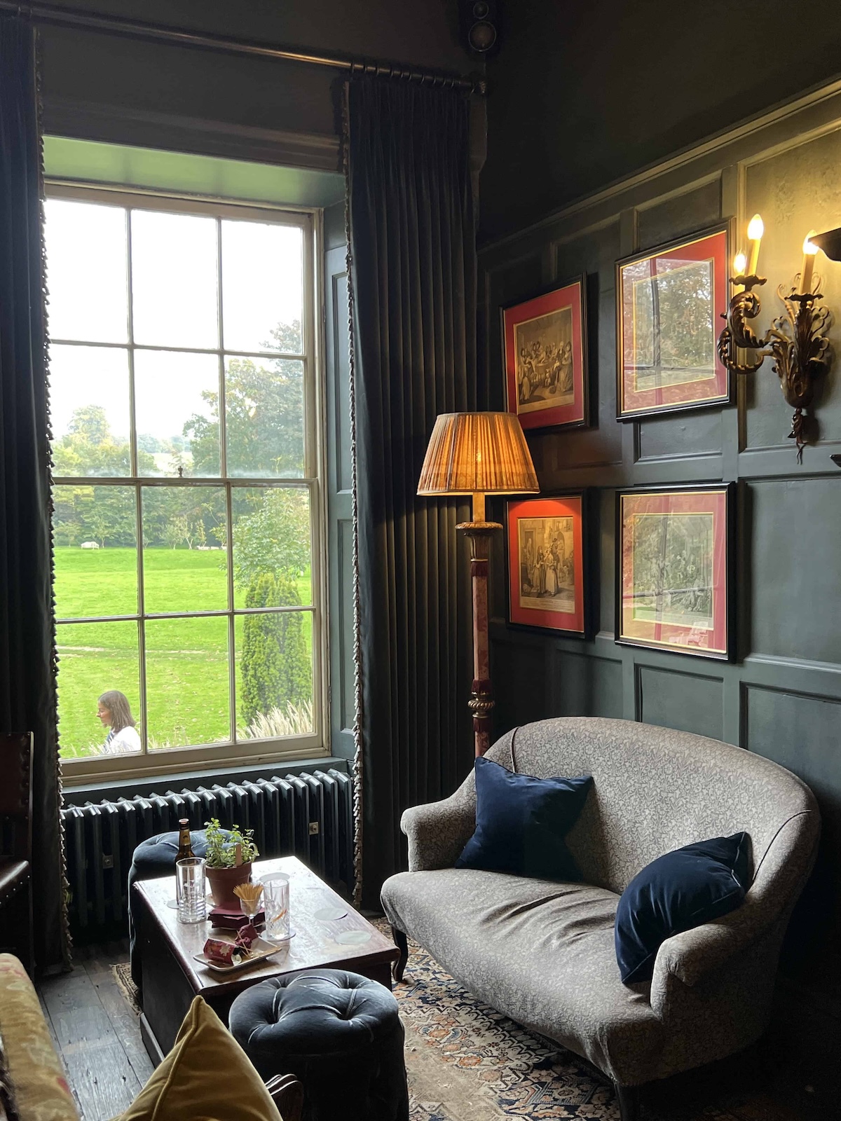 The lounge at the Pig at Bridge in Canterbury.