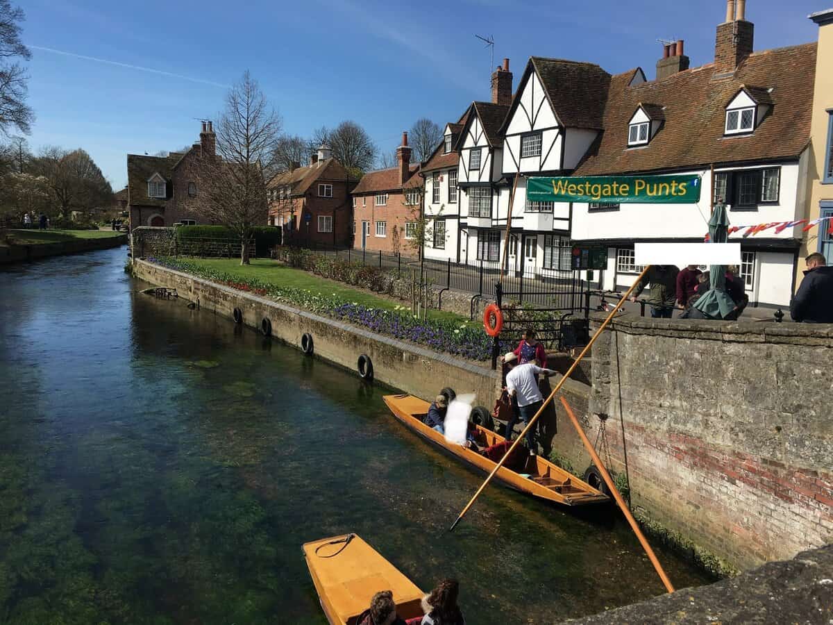 Punting on the River Stour in Canterbury.