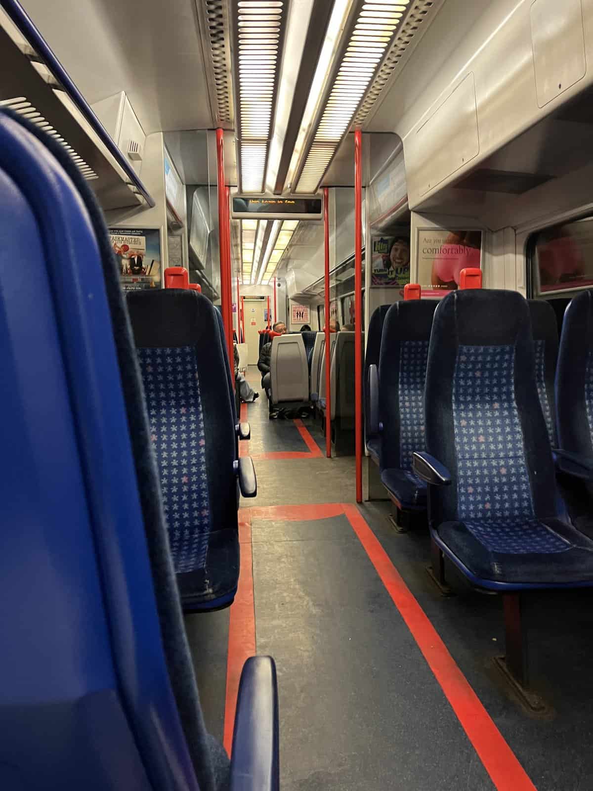 Seats on the train back to Marylebone.