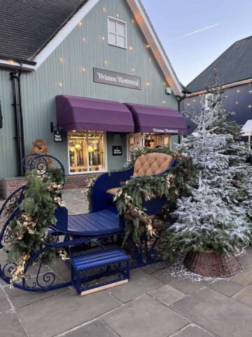 Bicester Shopping Village decorated for Christmas.