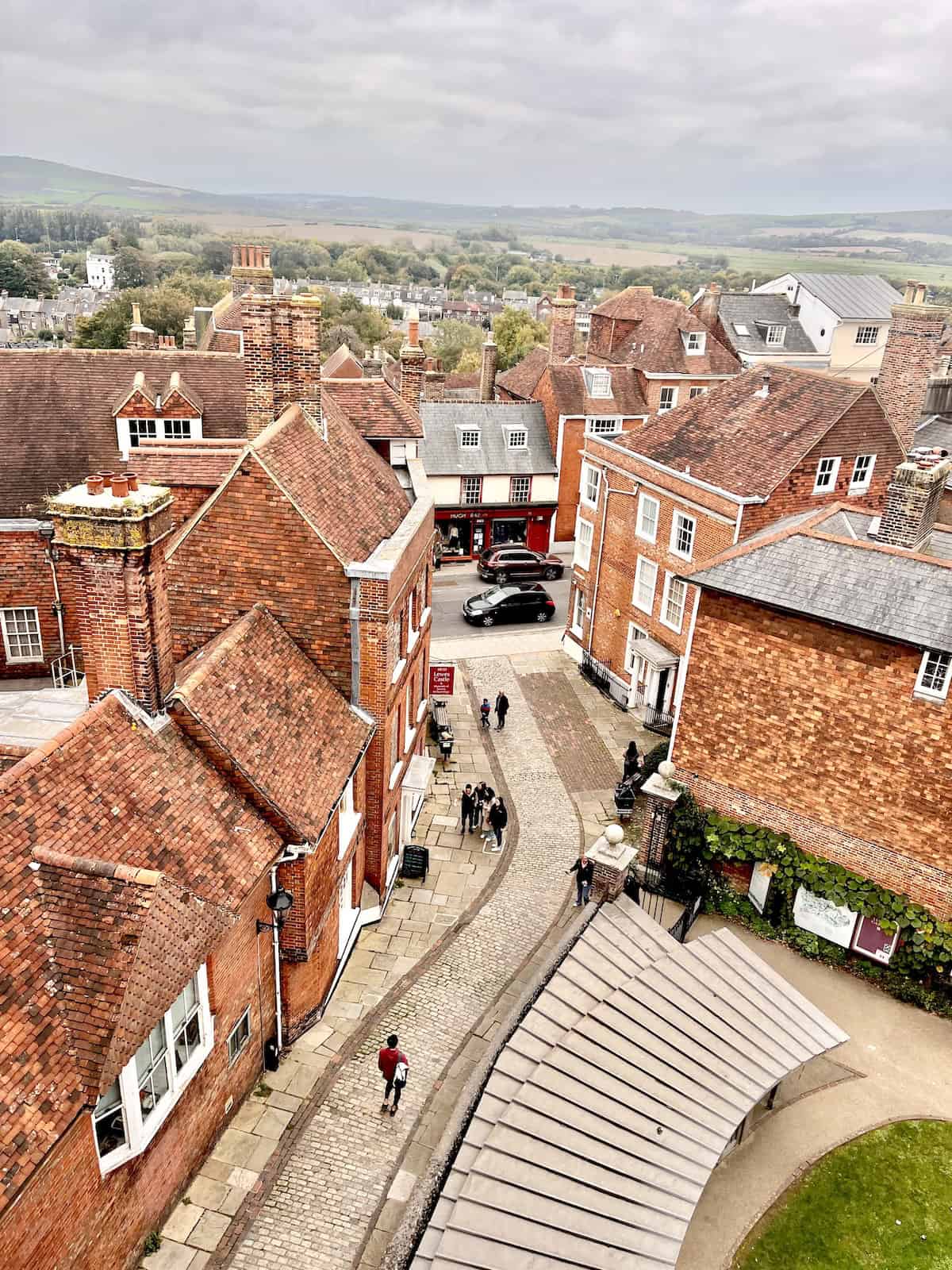 Overhead shot of Lewes from Lewes castle.