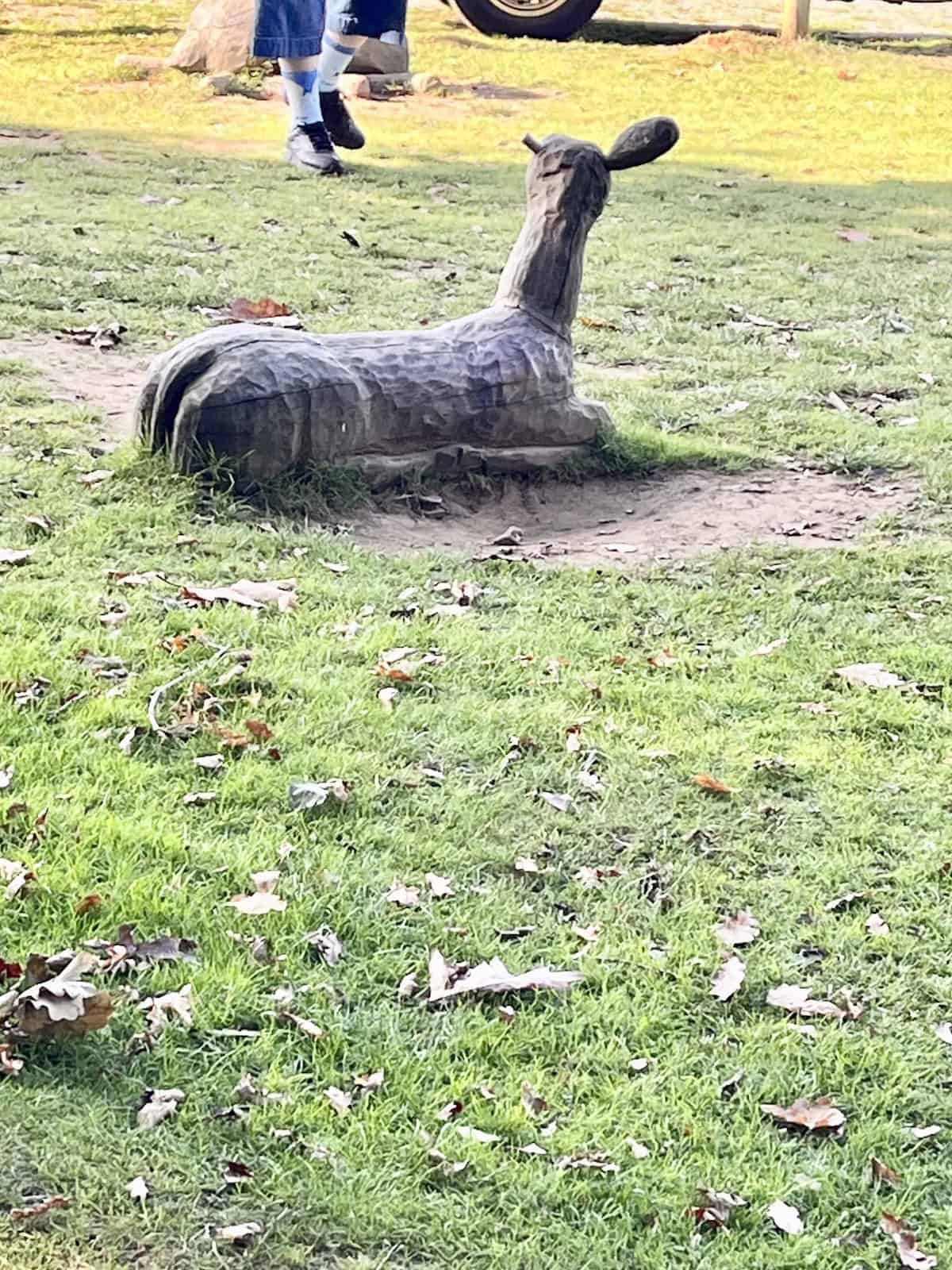 Wooden deer in Knole park, Sevenoaks.