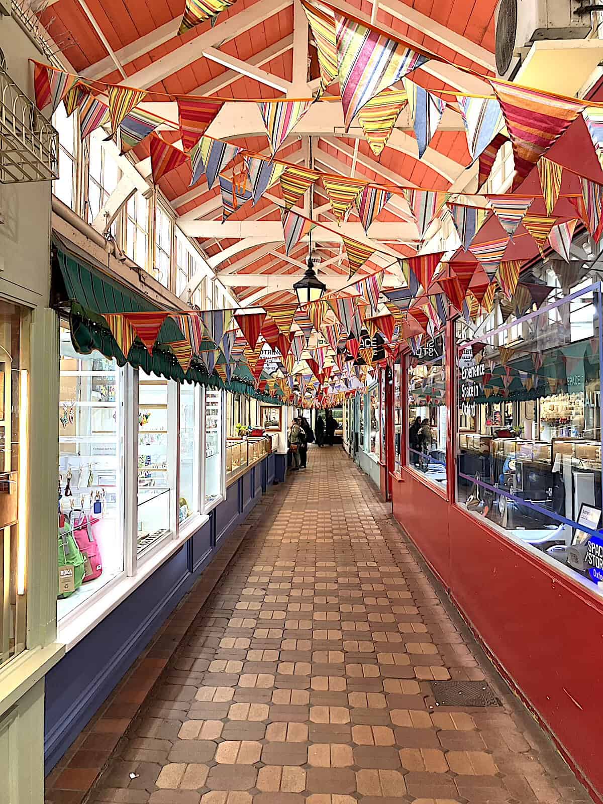 The covered market in Oxford england.