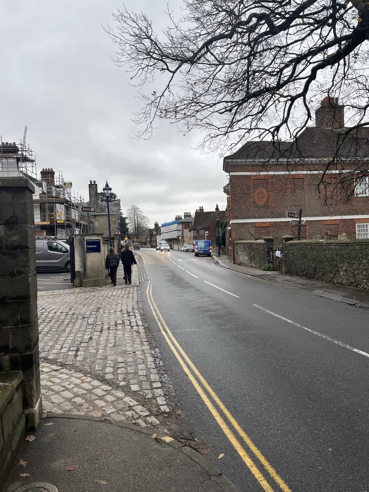 Walking through Sevenoaks town on the way to Knole House.