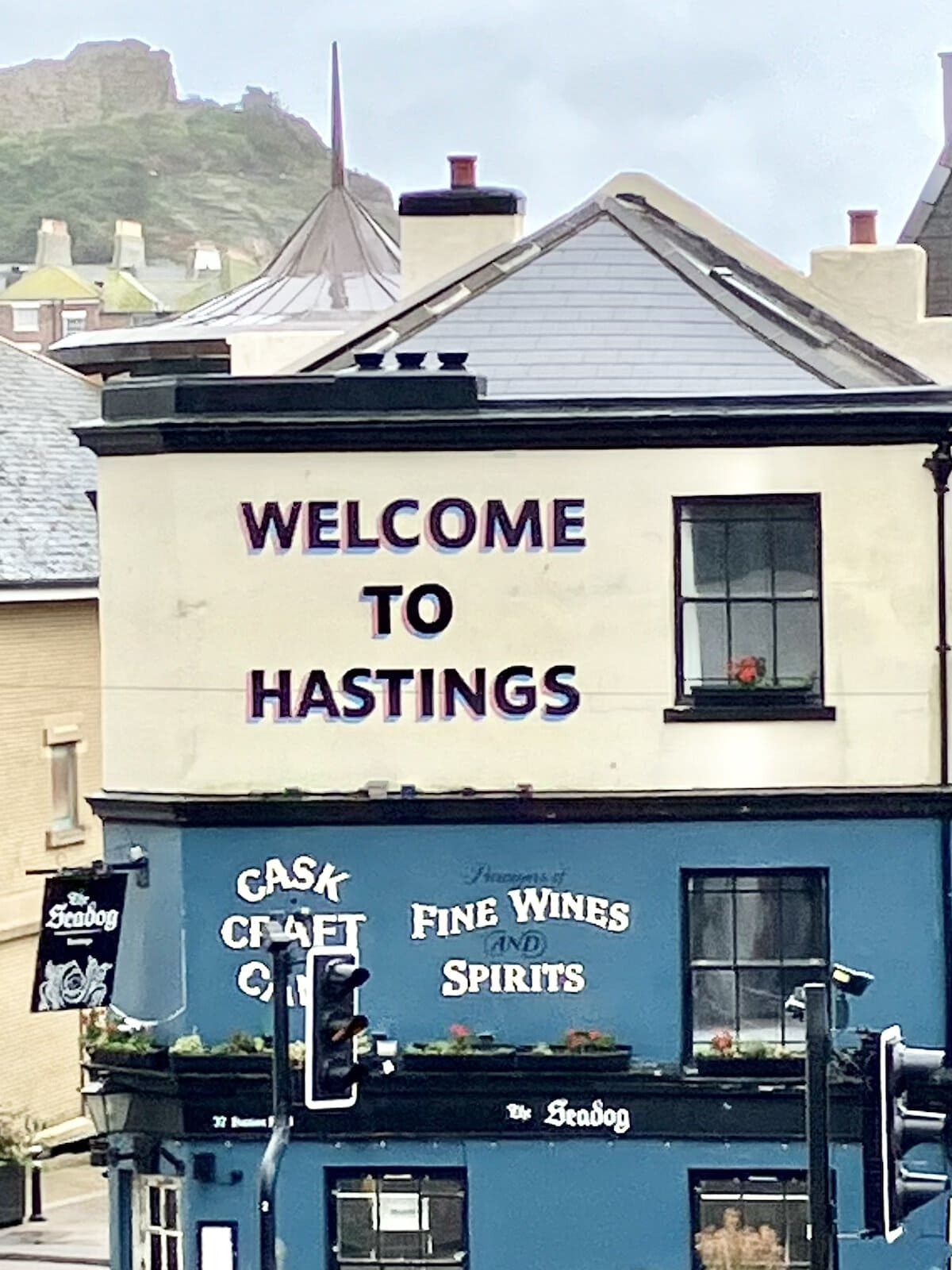 The exterior of a pub in Hastings UK.