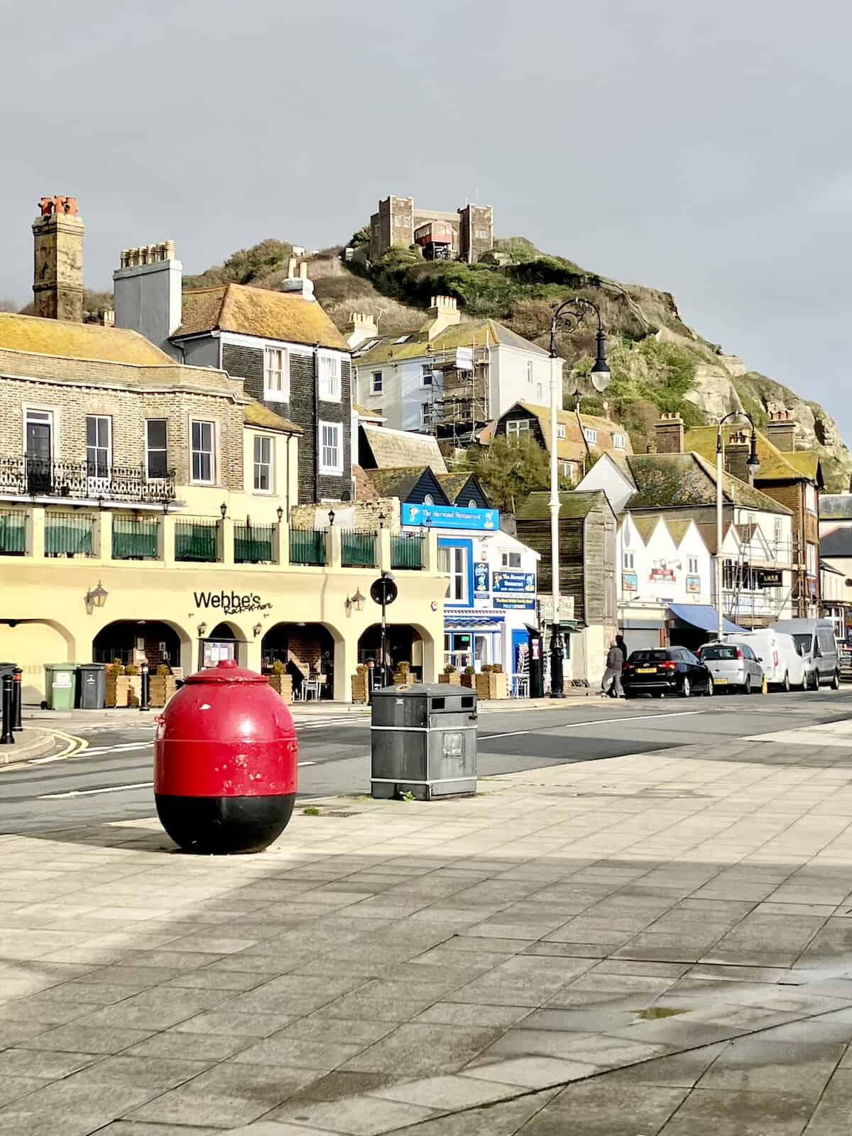 The shops on Hastings seafront.