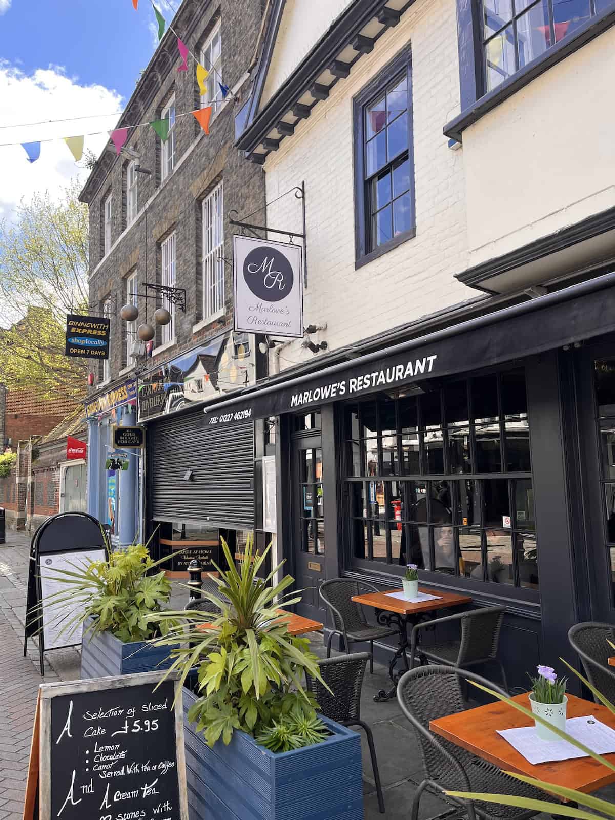 Marlowe's Restaurant in Canterbury.