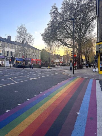 Street crossing on Chiswick High Street.