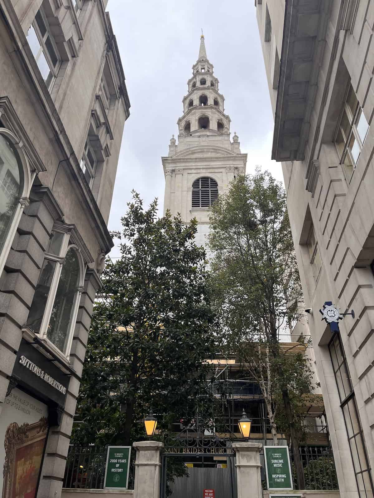 St Brides Church in Fleet Street, London.