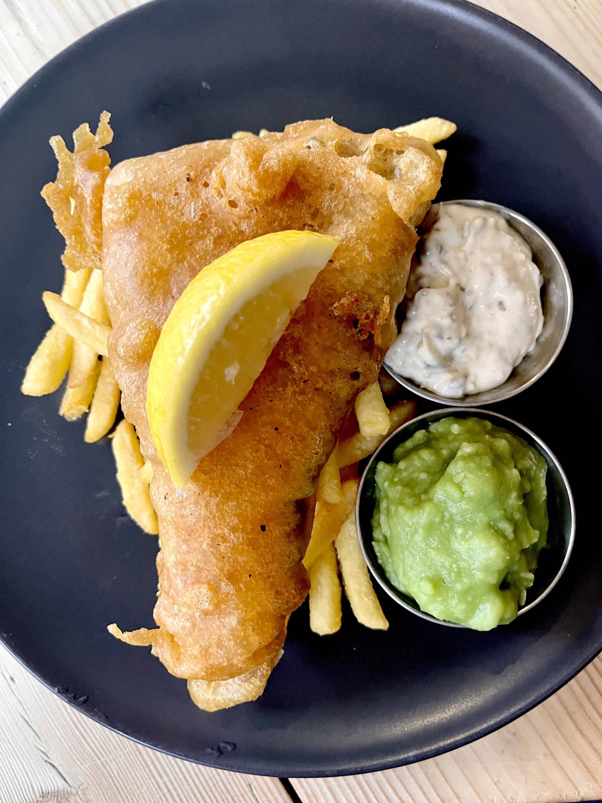 Fish and chips at The Kings Head Inn in Lymington New Forest.