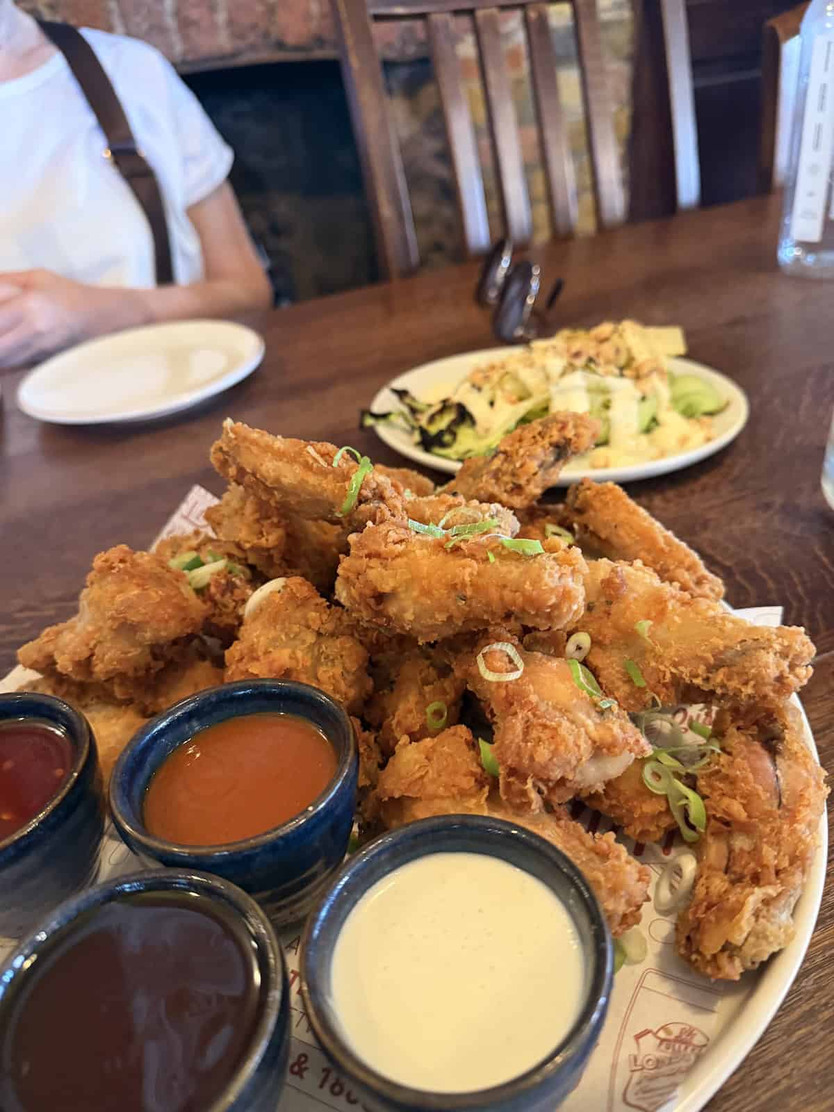 Fried chicken wings at George IV in Chiswick.