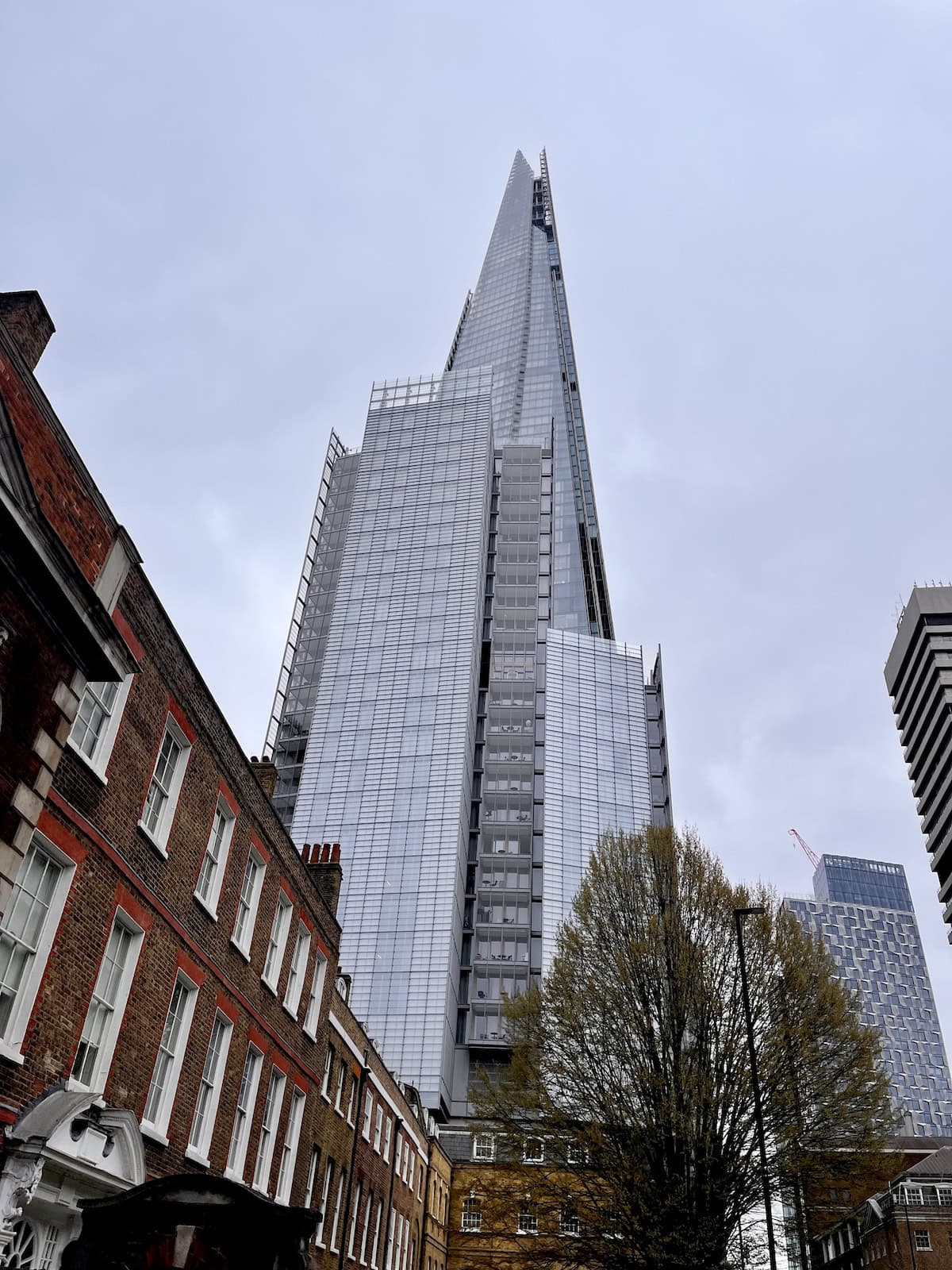 View of Shang-ri La Hotel located at the Shard in London Bridge.