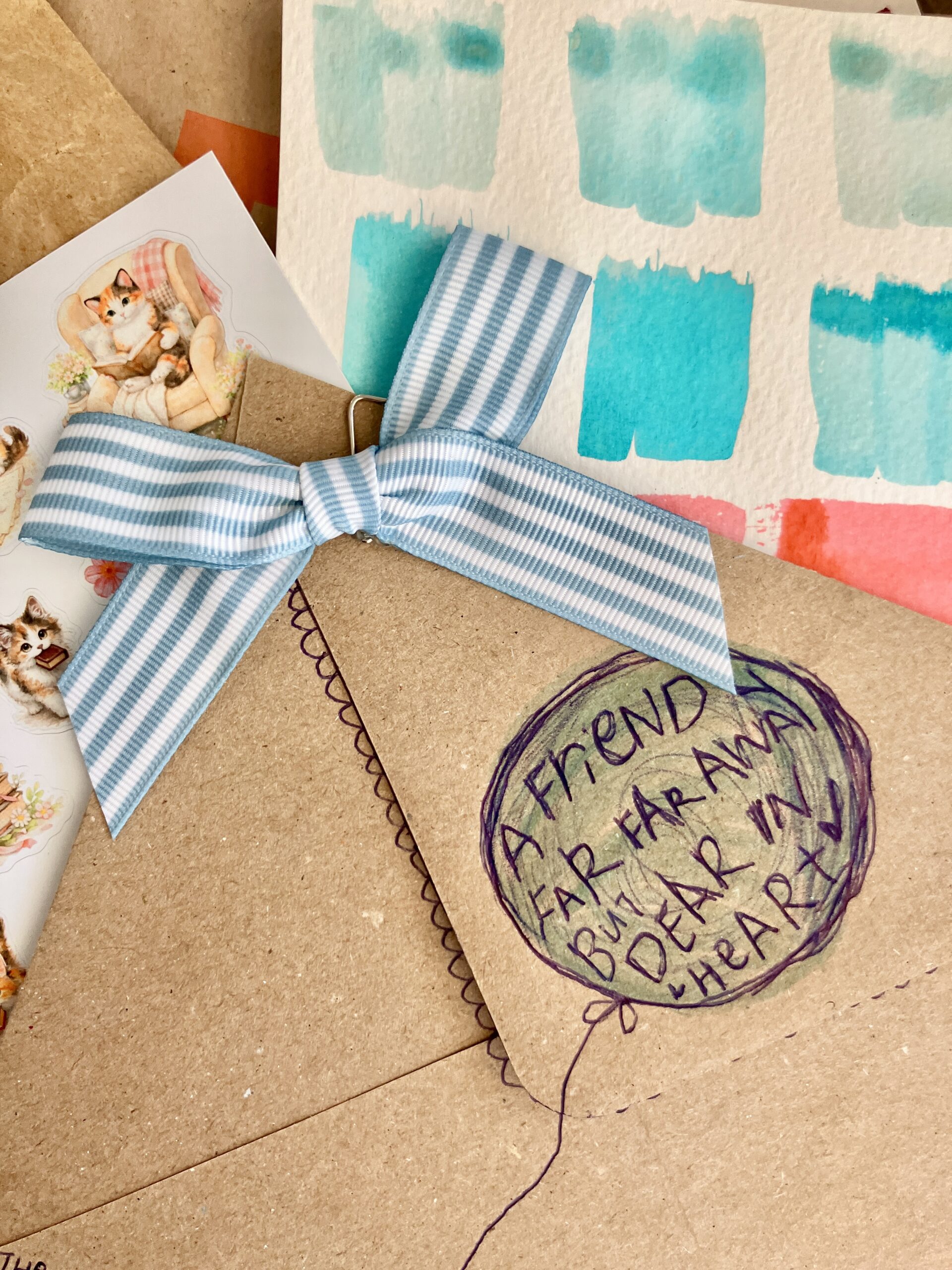 Handdrawn envelope for a snail mail club.