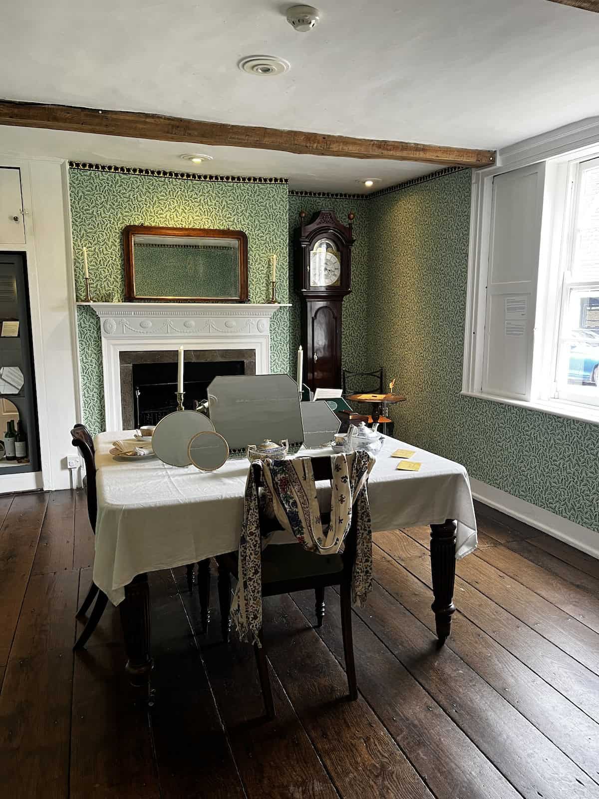 Dining room of Jane Austen's House.